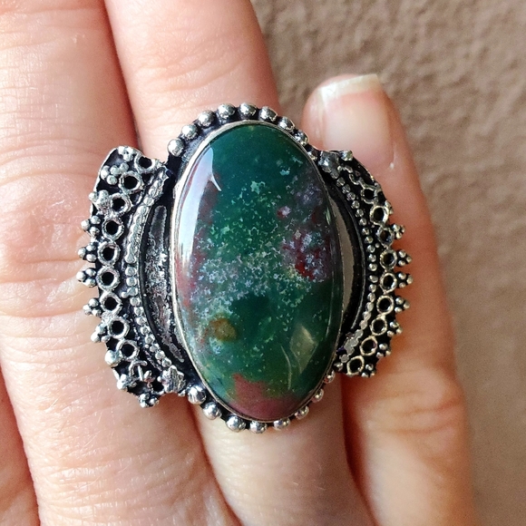 ***SALE*** New Bloodstone 925 Silver Ring. - Picture 8 of 11